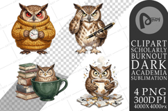 Exhausted Owl Dark Academia Sublimation Product Image 1