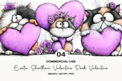 Exotic Shorthair Valentine Peek Valentine PNG Product Image 1