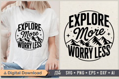 Explore More Worry Less SVG File | Camping SVG | Outdoor Product Image 1