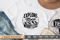 Explore More Worry Less SVG File | Camping SVG | Outdoor Product Image 2