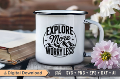 Explore More Worry Less SVG File | Camping SVG | Outdoor Product Image 3