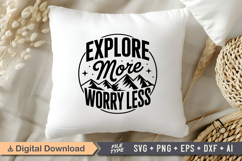 Explore More Worry Less SVG File | Camping SVG | Outdoor Product Image 4
