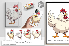 Digital Paper Expressive Chicken Product Image 1