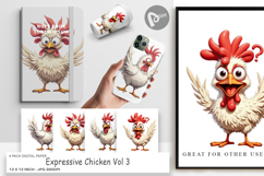 Digital Paper Expressive Chicken Product Image 1