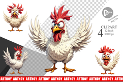 Expressive Chicken Clipart Product Image 1