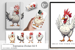 Digital Paper Expressive Chicken Product Image 1