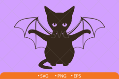 Bat Cat Svg , Halloween Svg, Spooky Cat Svg Product Image 2