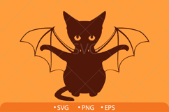 Bat Cat Svg , Halloween Svg, Spooky Cat Svg Product Image 3