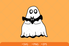 Ghosts with cat, bat, spider, crow and owl. Halloween set. Product Image 4