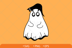 Ghosts with cat, bat, spider, crow and owl. Halloween set. Product Image 2