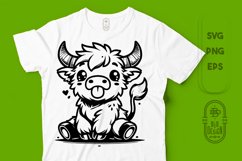 Extra Cute and Sassy Highland Cow with a Large Tongue Product Image 1