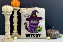 Extra Witchy Halloween Cat PNG | Cute Halloween Design Product Image 2