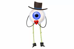 Cute eyeballs with arms and legs. of cartoon characters Product Image 3