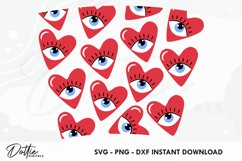 Eye Love Hearts Starbucks 24oz Acrylic Tumbler Cup SVG File Product Image 2