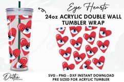 Eye Love Hearts Starbucks 24oz Acrylic Tumbler Cup SVG File Product Image 1
