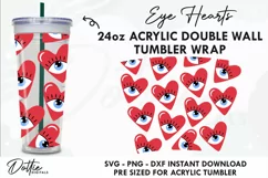Eye Love Hearts Starbucks 24oz Acrylic Tumbler Cup SVG File Product Image 1