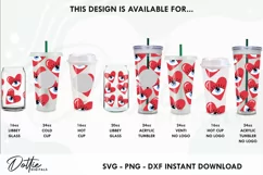 Eye Love Hearts Starbucks 24oz Acrylic Tumbler Cup SVG File Product Image 3