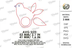 Eyeglass Holder Brooches Laser Cut. Bird. Flower SVG Product Image 3