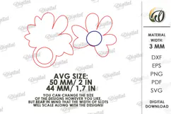 Eyeglass Holder Brooches Laser Cut. Flower. Mushroom SVG Product Image 2