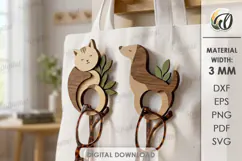 Animals Eyeglass Holder Brooch Laser Cut. Glasses Holder SVG Product Image 1