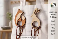Animals Eyeglass Holder Brooch Laser Cut. Glasses Holder SVG Product Image 1