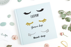 Black Eyelashes | Hand-drawn clip art of girl eyes Product Image 4