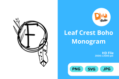 Leaf Crest Boho Monogram - Hand Drawn Botanical Letters Product Image 1