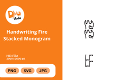 Handwriting Fire Stacked Monogram Product Image 1