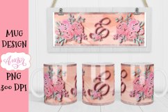 Sublimation design for 11oz mug, monogram letter D Product Image 1