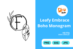 Leafy Embrace Boho Monogram Product Image 1