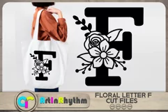 Floral letter F svg cut file / Botanical alphabet SVG Product Image 1