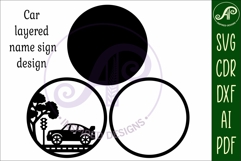 Car layered personalized name wall art sign, SVG file Product Image 6