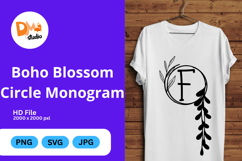 Boho Blossom Circle Monogram - Floral Bohemian Letter Frames Product Image 1