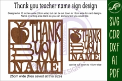 Teacher thank you square name sign svg laser Product Image 6