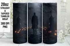 Halloween Scenes Tumbler Wrap, Halloween Witch Tumbler Wrap Product Image 1