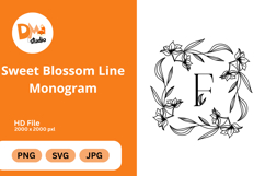 Sweet Blossom Line Monogram Product Image 1
