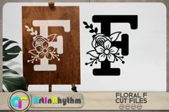 Floral letter F svg cut file / Botanical alphabet SVG Product Image 2