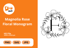 Magnolia Rose Floral Monogram Product Image 1