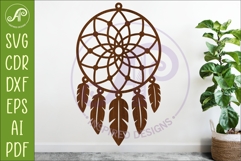 Dreamcatcher Laser Cut File, Boho Wall Art Product Image 1