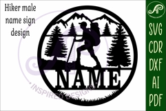 Hiker male name wall art sign, SVG file Product Image 7