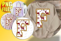 F Doodle Letter Style Sublimation Cheerful Christmas Design! Product Image 1