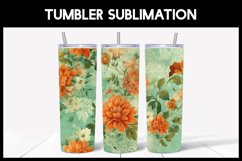 Retro Flower Tumbler Sublimation Seamless Tumbler Product Image 1