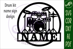 Drum kit named wall sign Product Image 6
