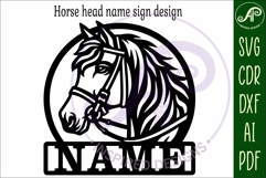Horse head name wall art sign, SVG personalized Product Image 6