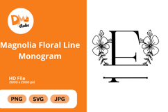 Magnolia Floral Line Monogram Product Image 1