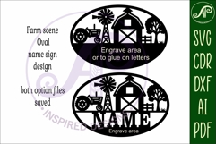 Farm scene themed name sign design for laser cutting Product Image 6