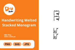 Handwriting Melted Stacked Monogram Product Image 1