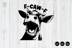 F-CAW-F Cow SVG, Screaming Cow Meme SVG Product Image 1