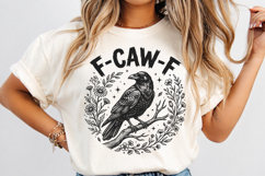 F-Caw-F, Funny Raven SVG, Halloween Spooky Gothic Black Crow Product Image 3