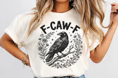 F-Caw-F, Funny Raven SVG, Halloween Spooky Gothic Black Crow Product Image 3